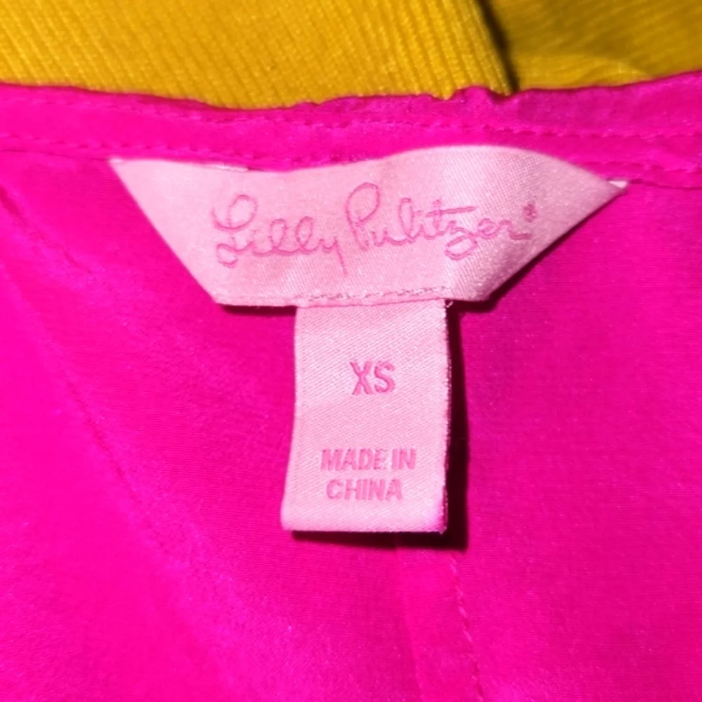 Lilly Pulitzer XS Hot Pink Silk Spring Strappy Blouse - Picture 4 of 6
